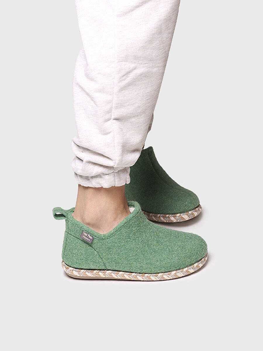 Mujer Toni Pons | Slipper Abotinada Para Mujer En Fieltro En Menta - Duna-Fp