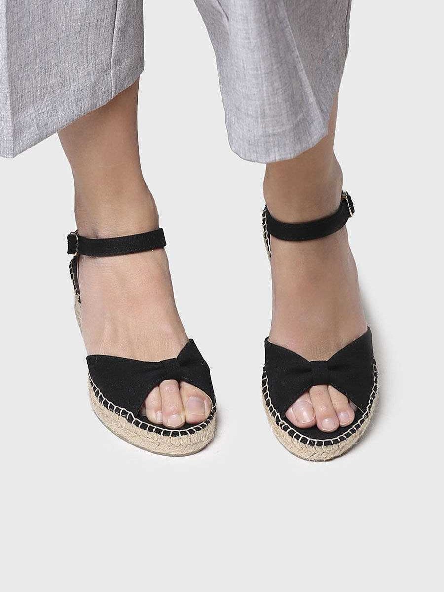 Mujer Toni Pons | Alpargata De Cuna Lazada En Color Negro - Bilma-L