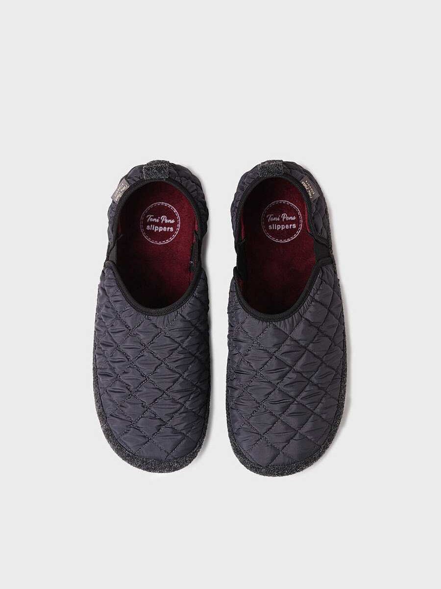 Hombre Toni Pons | Slippers Para Hombre En Tejido Acolchado En Gris - Nino-Um