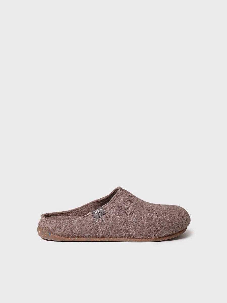 Hombre Toni Pons | Zapatilla De Casa Tipo Zueco Para Hombre En Fieltro Reciclado En Taupe - Neo-Fr