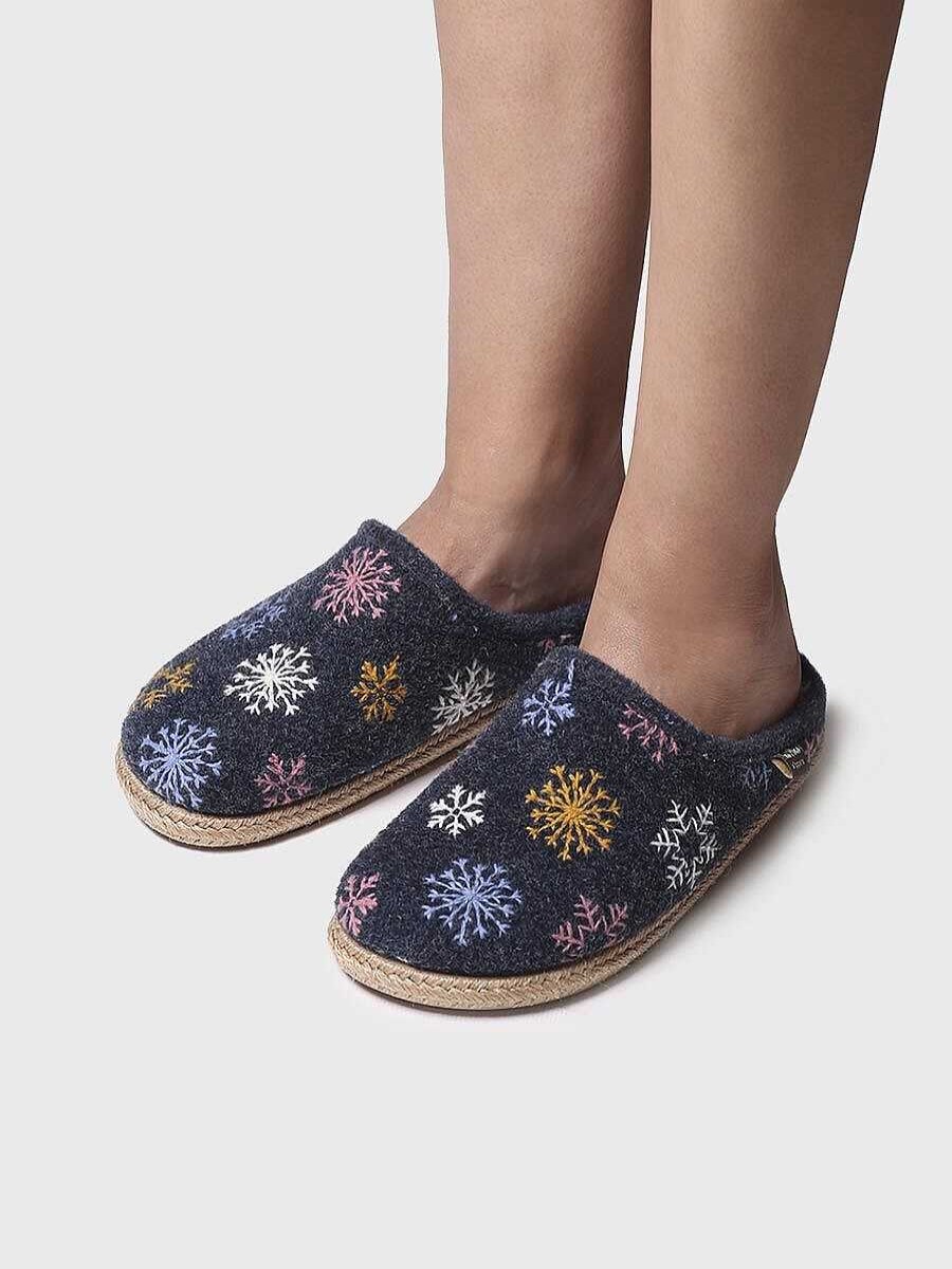 Mujer Toni Pons | Slippers Para Mujer En Fieltro En Marino - Deli-Cp