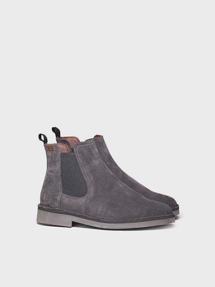 Hombre Toni Pons | Botin Chelsea Para Hombre En Serraje En Gris - Jan-Sy