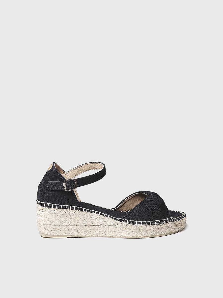 Mujer Toni Pons | Alpargata De Cuna Lazada En Color Negro - Bilma-L