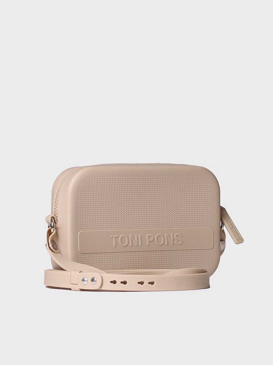 Mujer Toni Pons Bolsos | Bolso Bandolera De Goma En Color Beige - Ginger