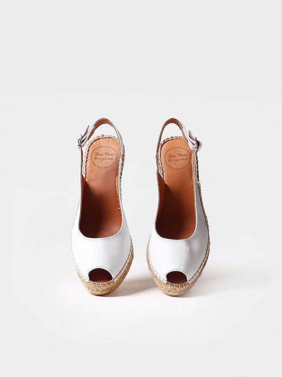 Mujer Toni Pons | Alpargata De Cuna Estilo Peep Toe En Color Blanco - Croacia