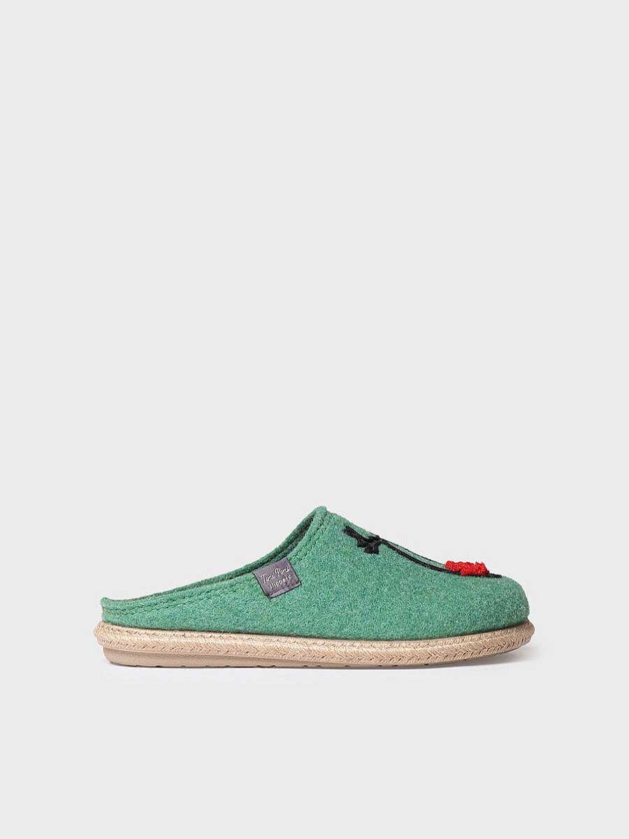 Mujer Toni Pons | Slippers Para Mujer En Fieltro En Menta - Deli-Dr