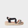 Mujer Toni Pons | Sandalia De Yute Con Tiras Cruzadas En Color Negro - Eider-Bn