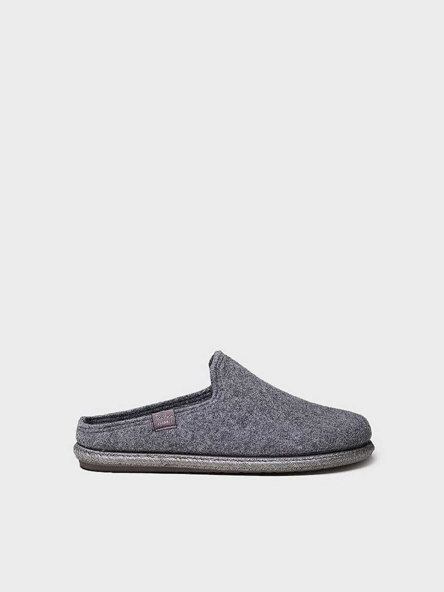 Hombre Toni Pons | Slippers Para Hombre De Lana Reciclada En Gris - Tomas-Rw