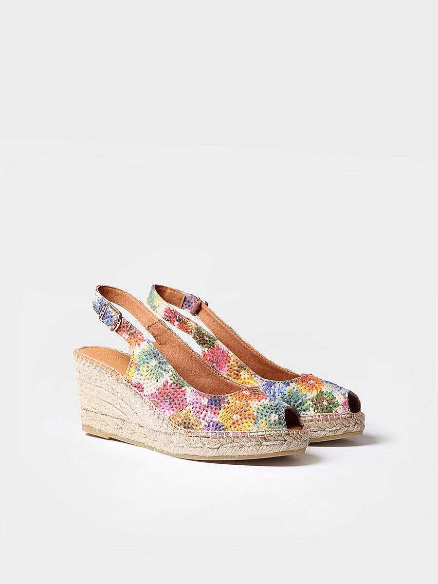 Mujer Toni Pons | Alpargata De Cuna Estilo Peep Toe Multicolor - Carol-Dm