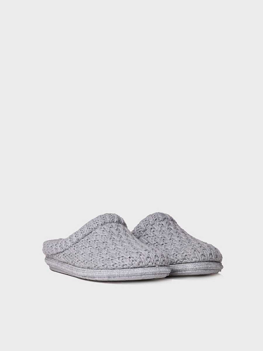 Mujer Toni Pons | Slippers Para Mujer En Tejido Trenzado En Gris - Domi-Sr