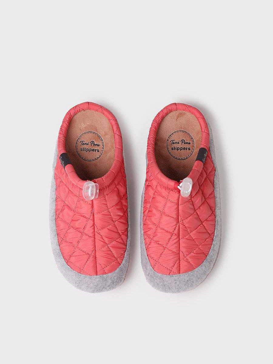 Mujer Toni Pons | Slippers Para Mujer En Tejido Acolchado Y Fieltro En Coral - Mel-Um