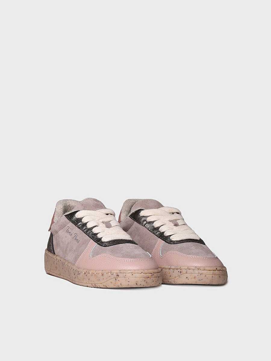 Mujer Toni Pons | Sneaker Para Mujer En Serraje Y Piel En Taupe - Alexandra