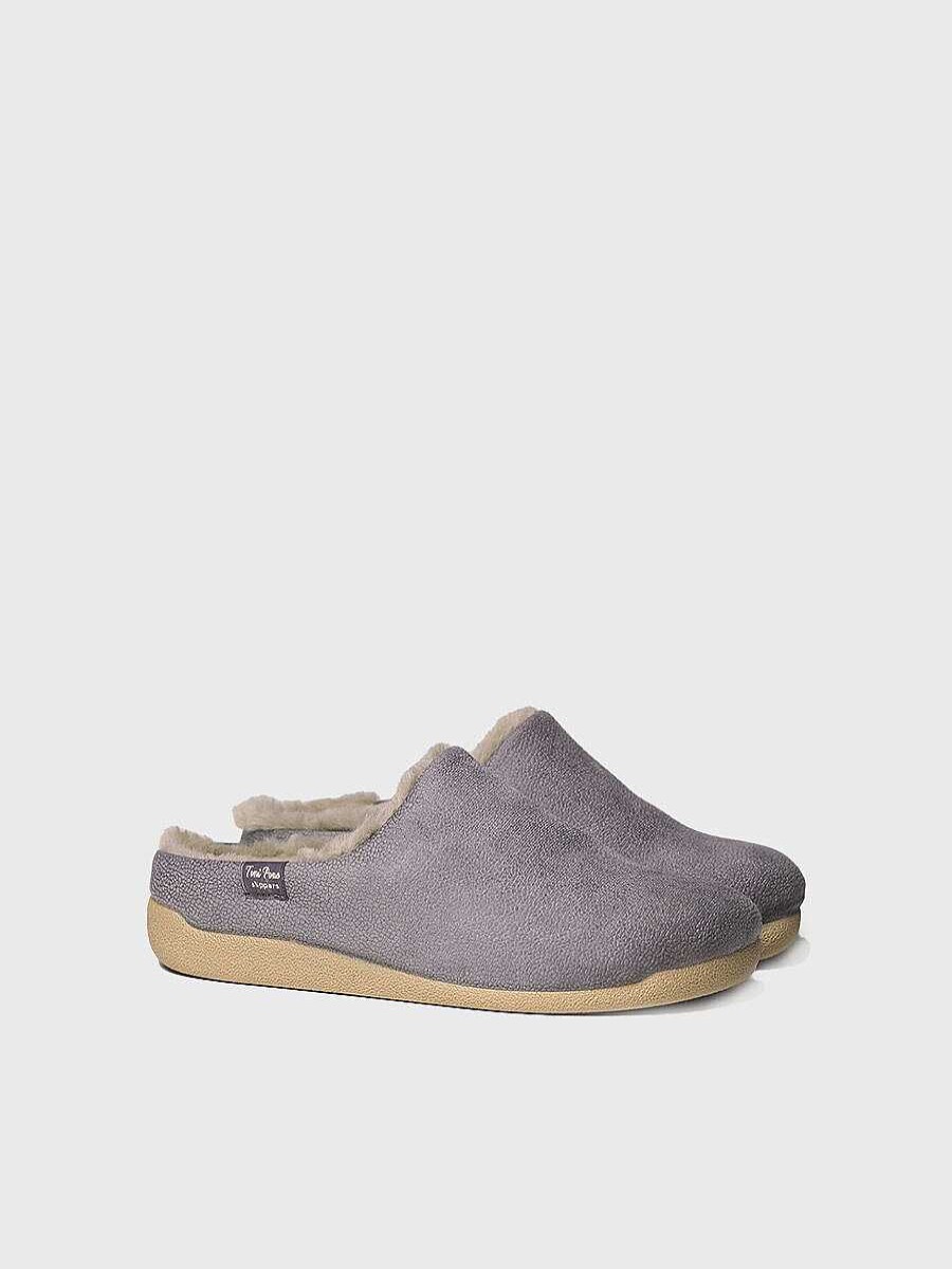 Hombre Toni Pons | Slippers Para Hombre En Tejido En Gris - Noti-Bd