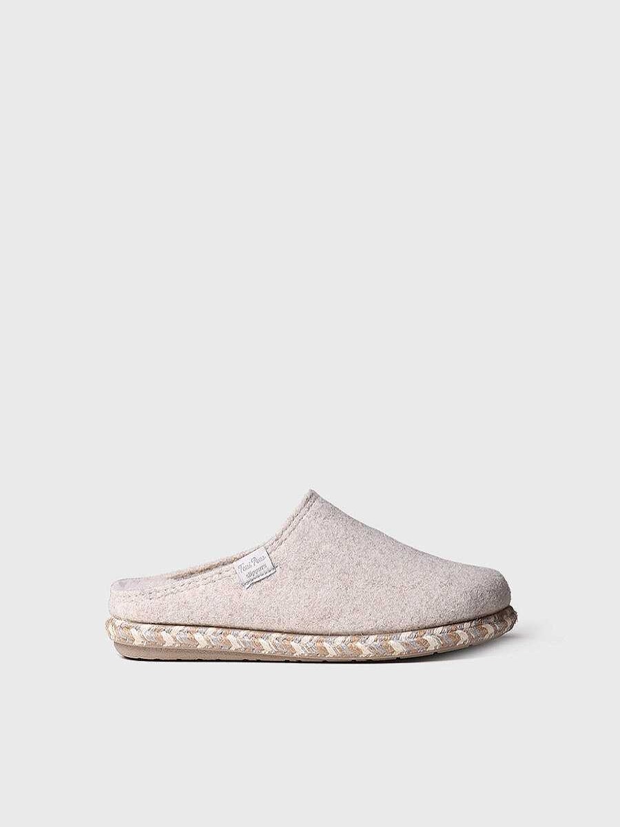 Mujer Toni Pons | Slippers Para Mujer En Fieltro En Crudo - Deli-Fp