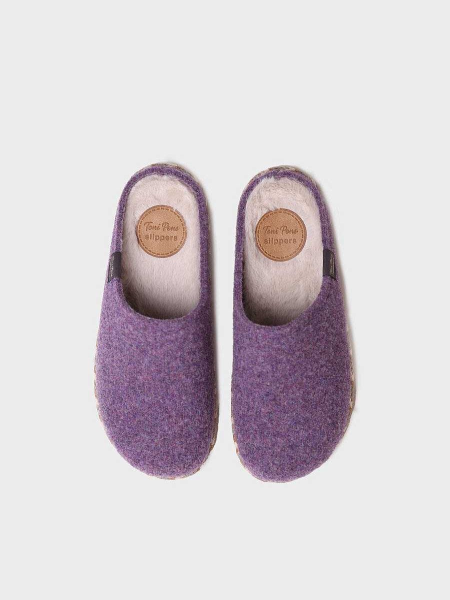 Mujer Toni Pons | Slippers Para Mujer En Fieltro En Morado - Deli-Fp