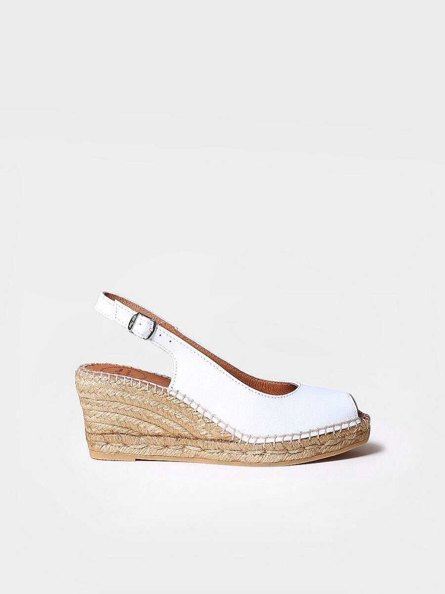 Mujer Toni Pons | Alpargata De Cuna Estilo Peep Toe En Color Blanco - Croacia