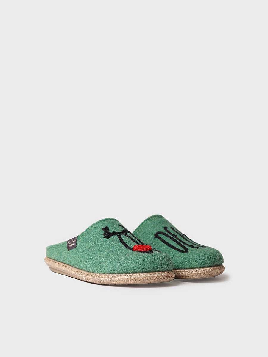 Mujer Toni Pons | Slippers Para Mujer En Fieltro En Menta - Deli-Dr