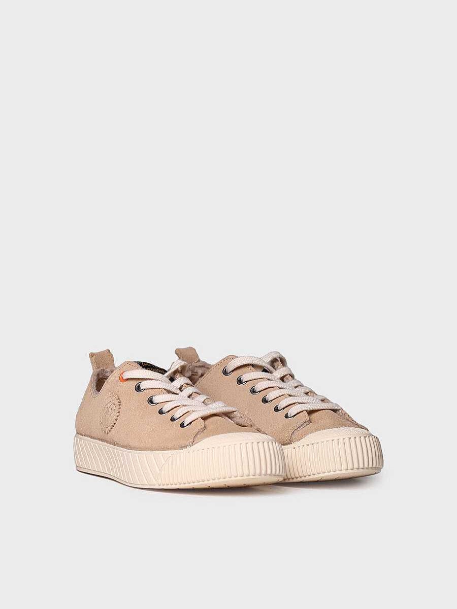 Mujer Toni Pons | Zapatilla Para Mujer En Serraje En Beige - Giza-Sy