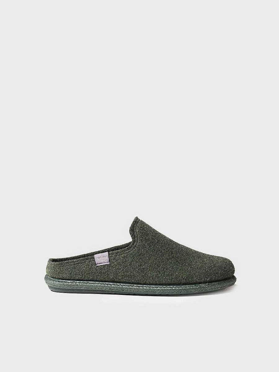 Hombre Toni Pons | Slippers Para Hombre De Lana Reciclada En Caqui - Tomas-Rw