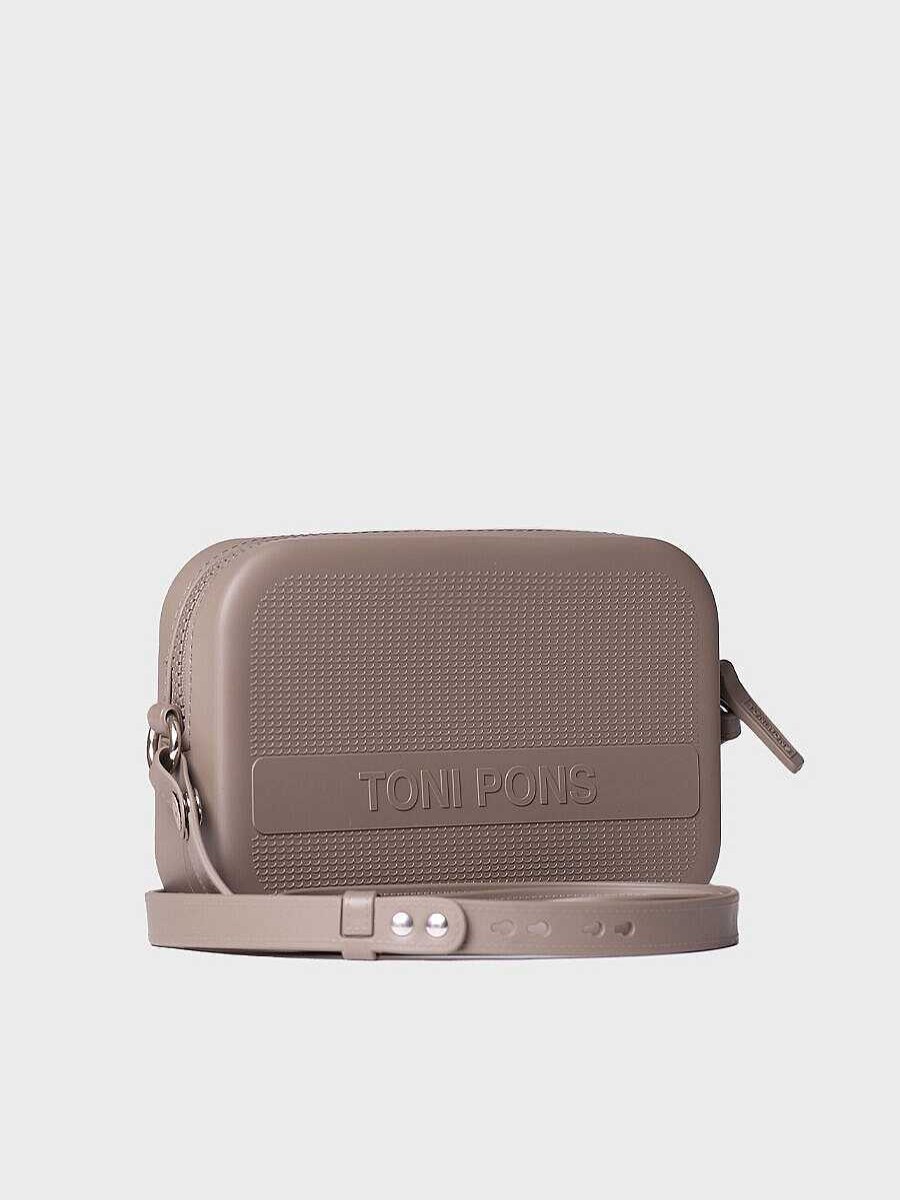 Mujer Toni Pons Bolsos | Bolso Bandolera De Goma En Color Taupe - Ginger