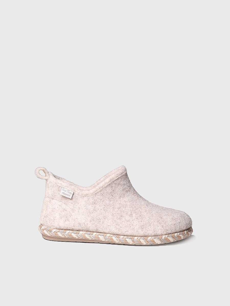 Mujer Toni Pons | Slipper Abotinada Para Mujer En Fieltro En Crudo - Duna-Fp