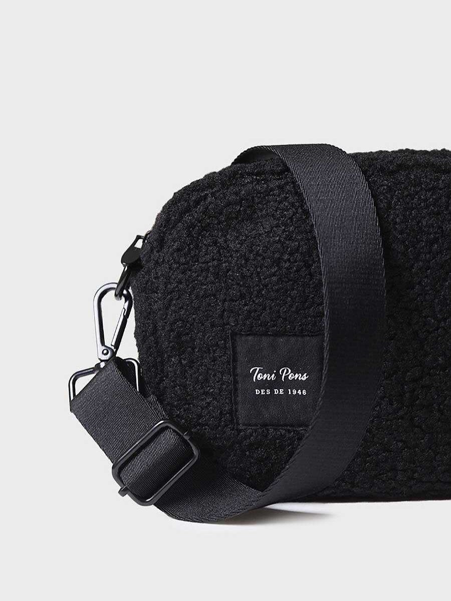 Mujer Toni Pons Bolsos | Bolso Bandolera De Mujer Tipo Borrego En Negro - Gianna