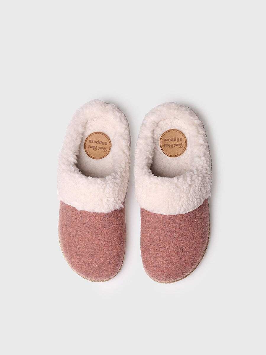 Mujer Toni Pons | Slippers Para Mujer En Fieltro Y Borrego En Nude - Deli-Bf