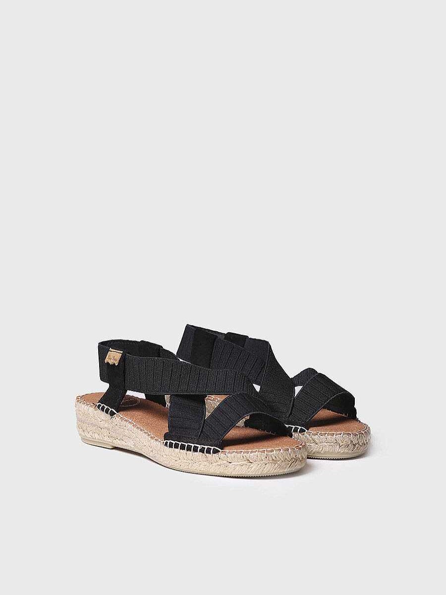 Mujer Toni Pons | Sandalias Con Tiras Elasticas En Color Negro - Eire-Tr