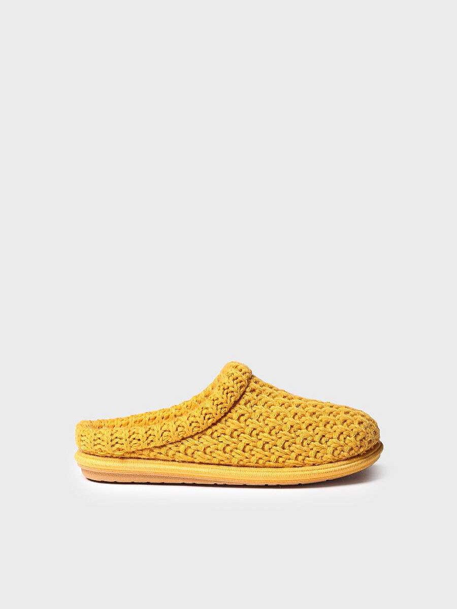 Mujer Toni Pons | Slippers Para Mujer En Tejido Trenzado En Ocre - Domi-Sr