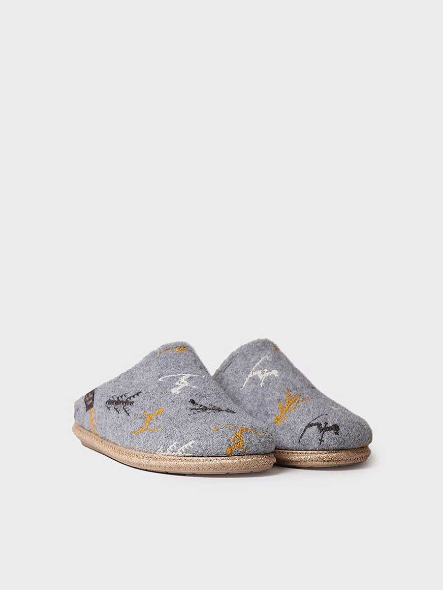 Hombre Toni Pons | Slippers Para Hombre En Fieltro En Gris - Tobi-Sk