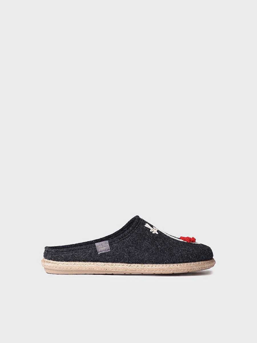 Mujer Toni Pons | Slippers Para Mujer En Fieltro En Negro - Deli-Dr