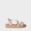 Mujer Toni Pons | Sandalia De Yute Con Tiras Cruzadas En Color Beige - Eider-Bn