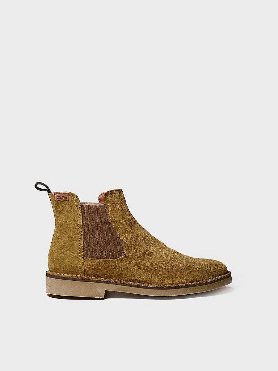 Hombre Toni Pons | Botin Chelsea Para Hombre En Serraje En Oliva - Jan-Sy