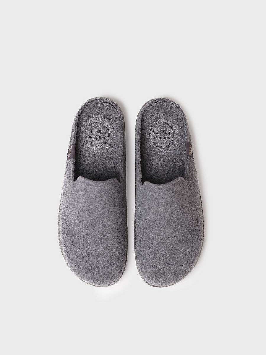 Hombre Toni Pons | Slippers Para Hombre De Lana Reciclada En Gris - Tomas-Rw