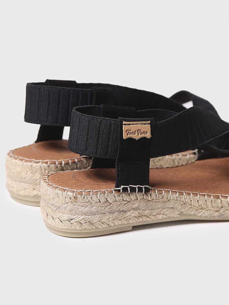 Mujer Toni Pons | Sandalias Con Tiras Elasticas En Color Negro - Eire-Tr