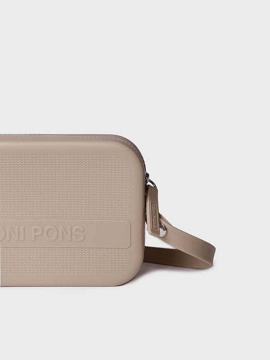 Mujer Toni Pons Bolsos | Bolso Bandolera De Goma En Color Beige - Ginger