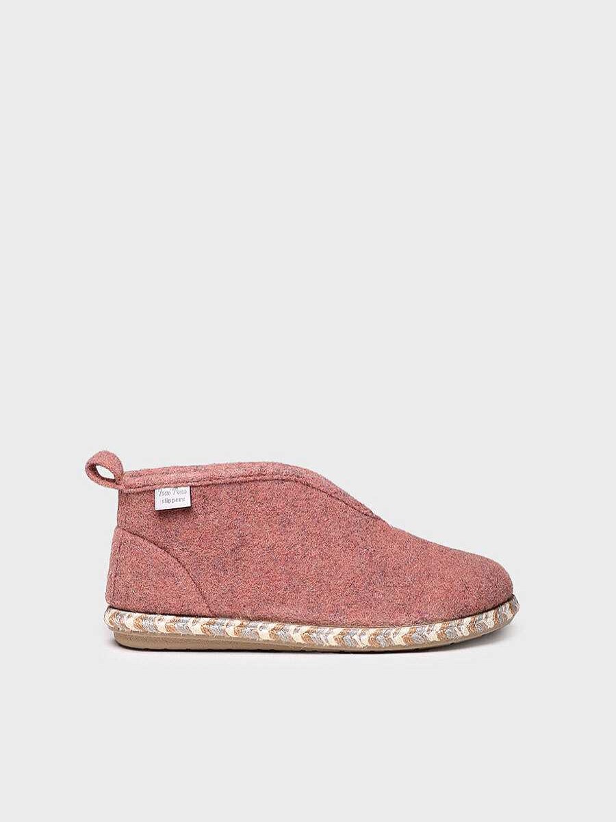 Mujer Toni Pons | Slipper Abotinada Para Mujer En Fieltro En Nude - Doria-Fp