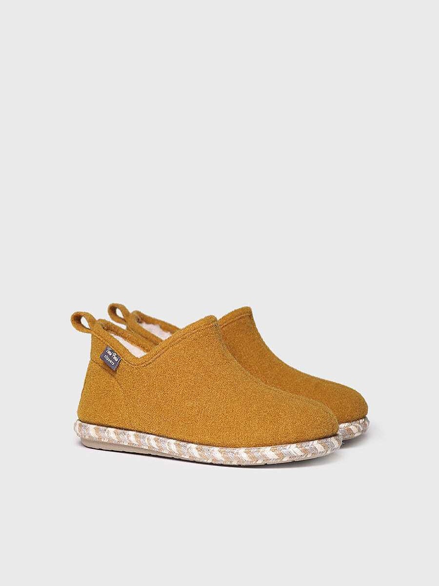 Mujer Toni Pons | Slipper Abotinada Para Mujer En Fieltro En Ocre - Duna-Fp