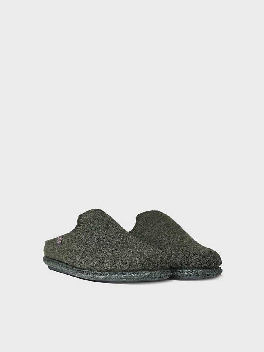 Hombre Toni Pons | Slippers Para Hombre De Lana Reciclada En Caqui - Tomas-Rw