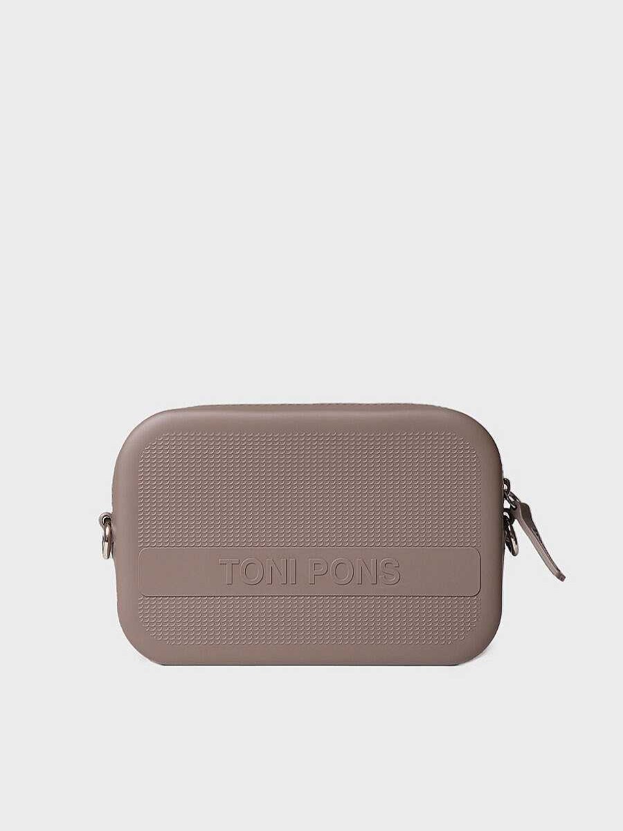 Mujer Toni Pons Bolsos | Bolso Bandolera De Goma En Color Taupe - Ginger