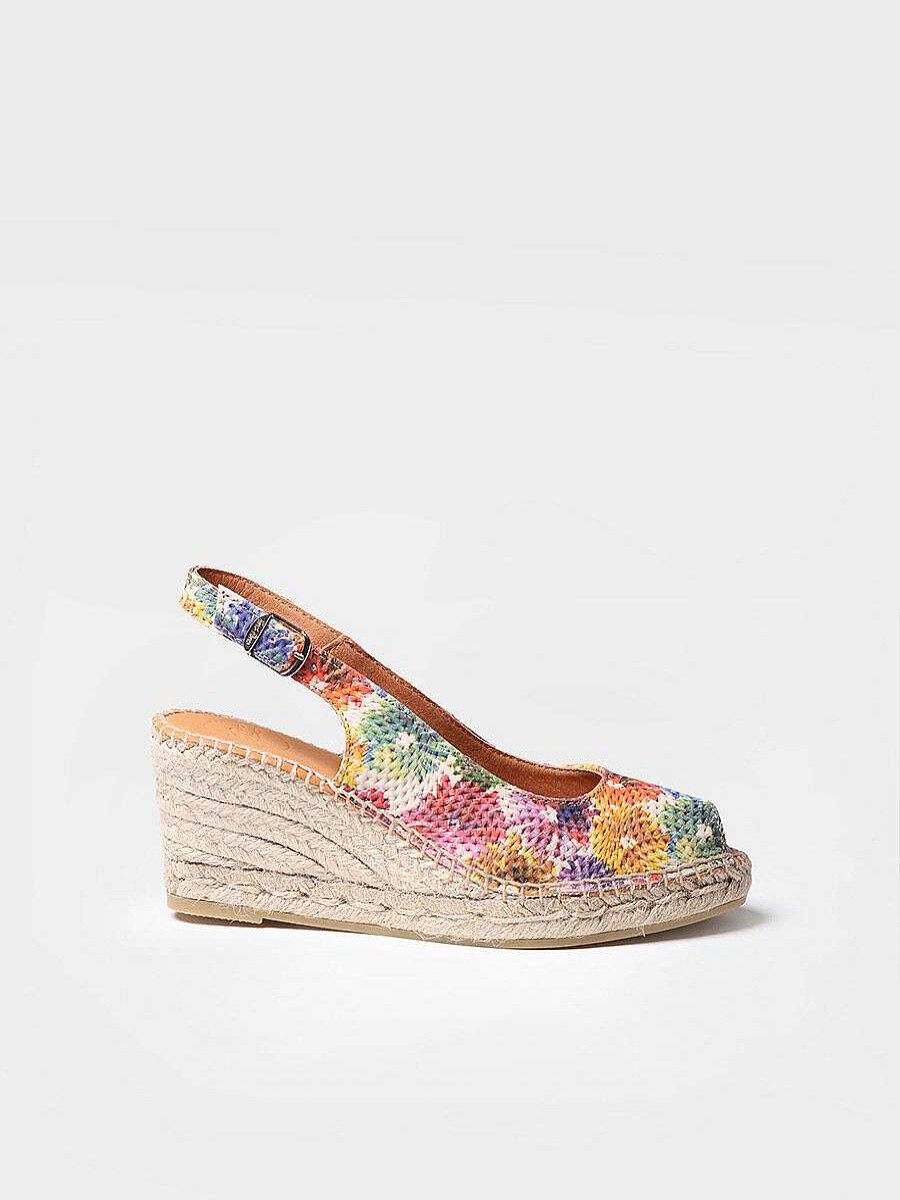 Mujer Toni Pons | Alpargata De Cuna Estilo Peep Toe Multicolor - Carol-Dm