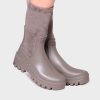 Mujer Toni Pons | Bota De Agua Para Mujer En Goma Y Licra Con Efecto Ante En Taupe - Cesena