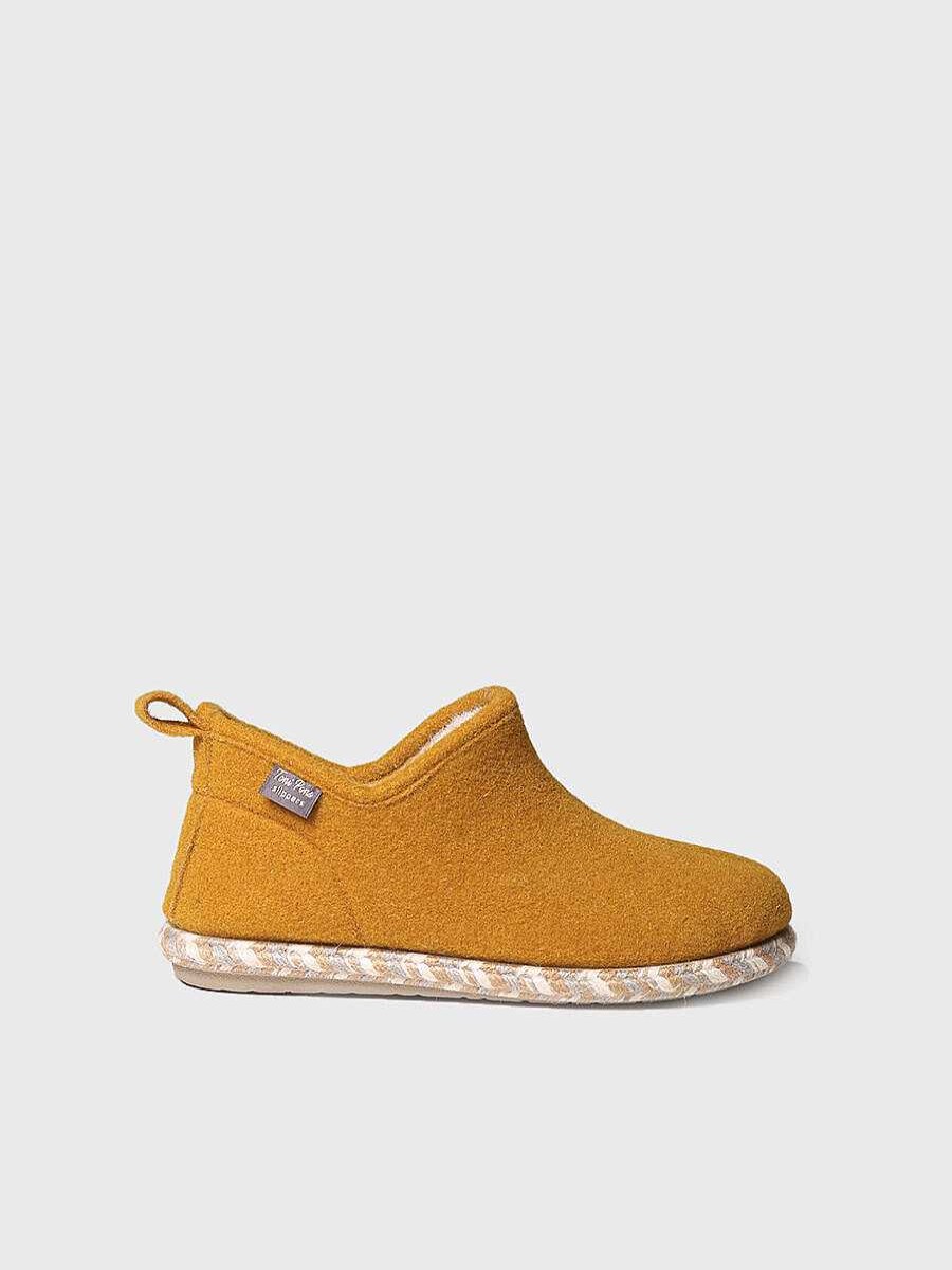 Mujer Toni Pons | Slipper Abotinada Para Mujer En Fieltro En Ocre - Duna-Fp