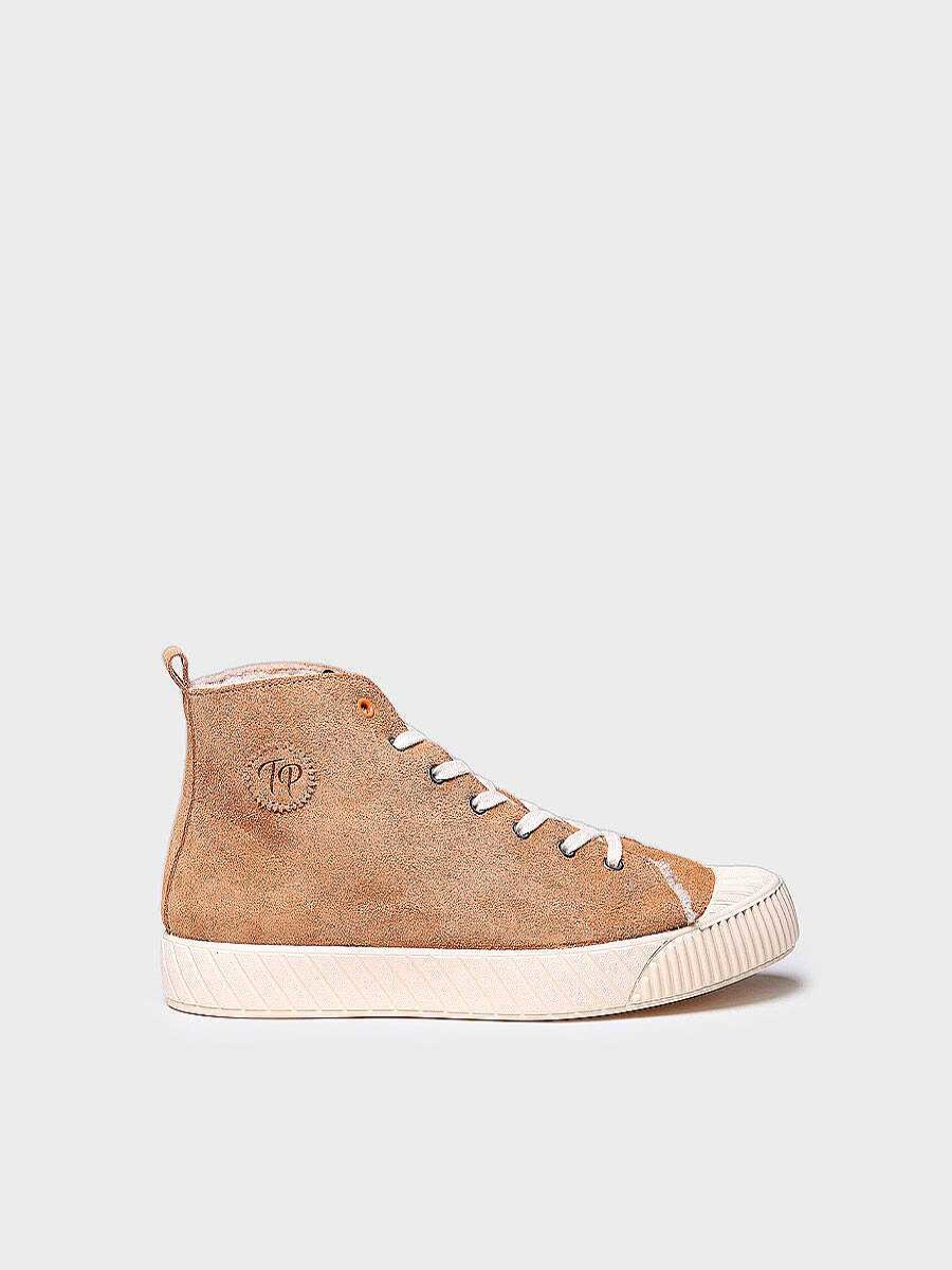 Hombre Toni Pons | Zapatilla Abotinada Para Hombre En Serraje En Camel - Grant-Sy