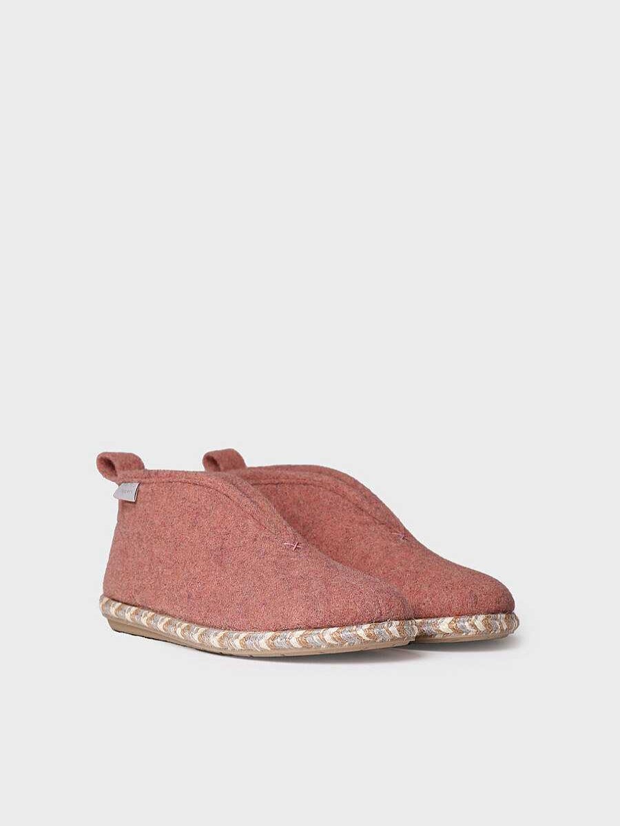 Mujer Toni Pons | Slipper Abotinada Para Mujer En Fieltro En Nude - Doria-Fp