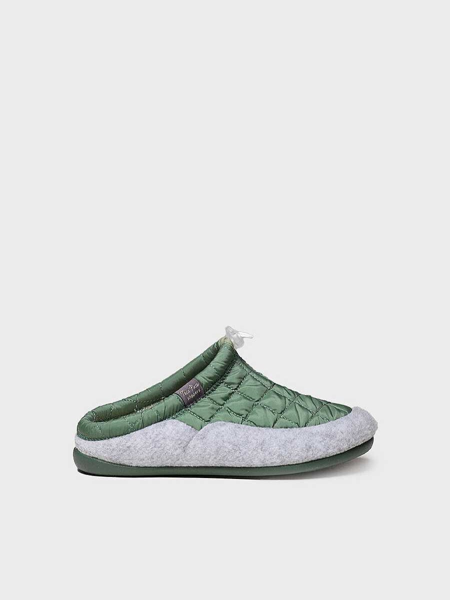 Mujer Toni Pons | Slippers Para Mujer En Tejido Acolchado Y Fieltro En Verde - Mel-Um