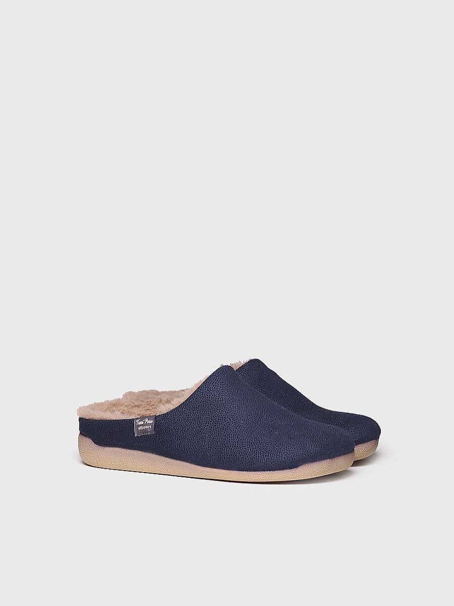 Hombre Toni Pons | Slippers Para Hombre En Tejido En Marino - Noti-Bd