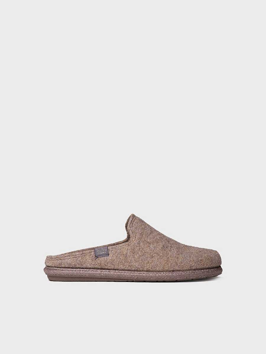 Hombre Toni Pons | Slippers Para Hombre De Lana Reciclada En Taupe - Tomas-Rw