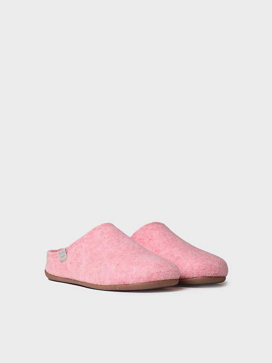 Mujer Toni Pons | Zapatilla Tipo Zueco Para Mujer En Fieltro Reciclado En Rosa - Mona-Fr