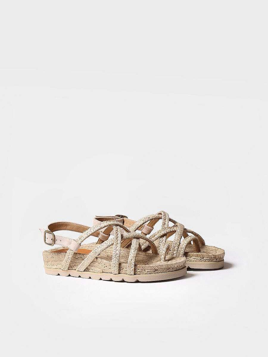 Mujer Toni Pons | Sandalia Plana De Yute En Color Beige - Daisy-Tb